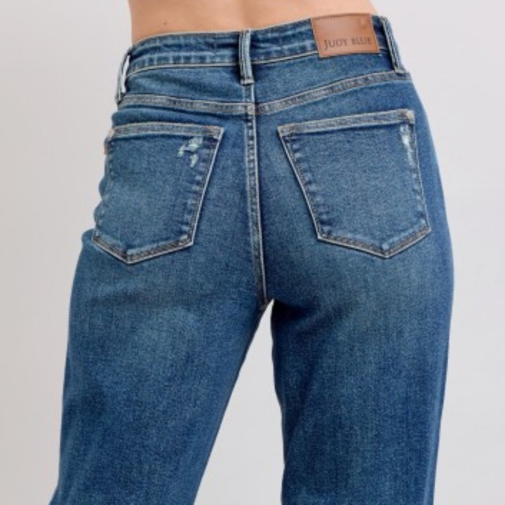 Judy Blue Rigid Magic High-Rise Tummy Jeans Straight Leg Relaxed Fit Denim Pants - Picture 8 of 14
